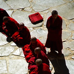 Monks at Tashilunpo Monastery, Shigatse