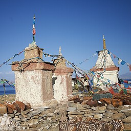 Chortens at Monasarovar, Tibet